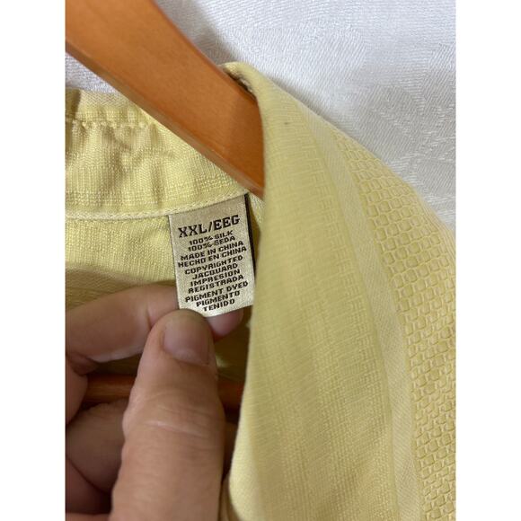 Jamaica Jaxx Vintage Silk Camp Shirt XXL Yellow - Picture 7 of 10